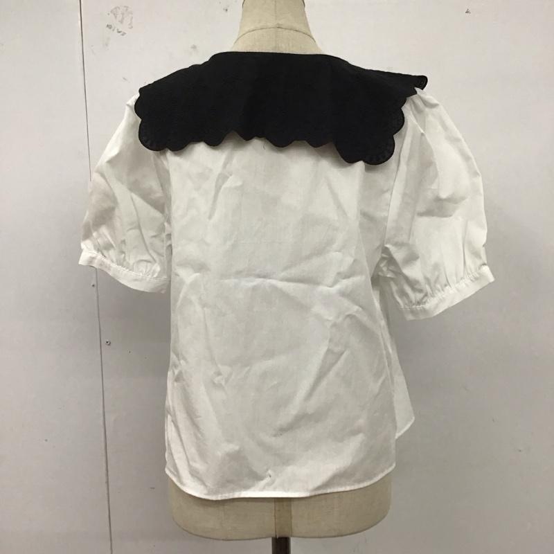 ザラ ZARA カットソー 半袖 半袖シャツ ビックカラーシャツ 半袖カットソー XS 無地 白 / ホワイト / レディース USED 古着 中古 10122498