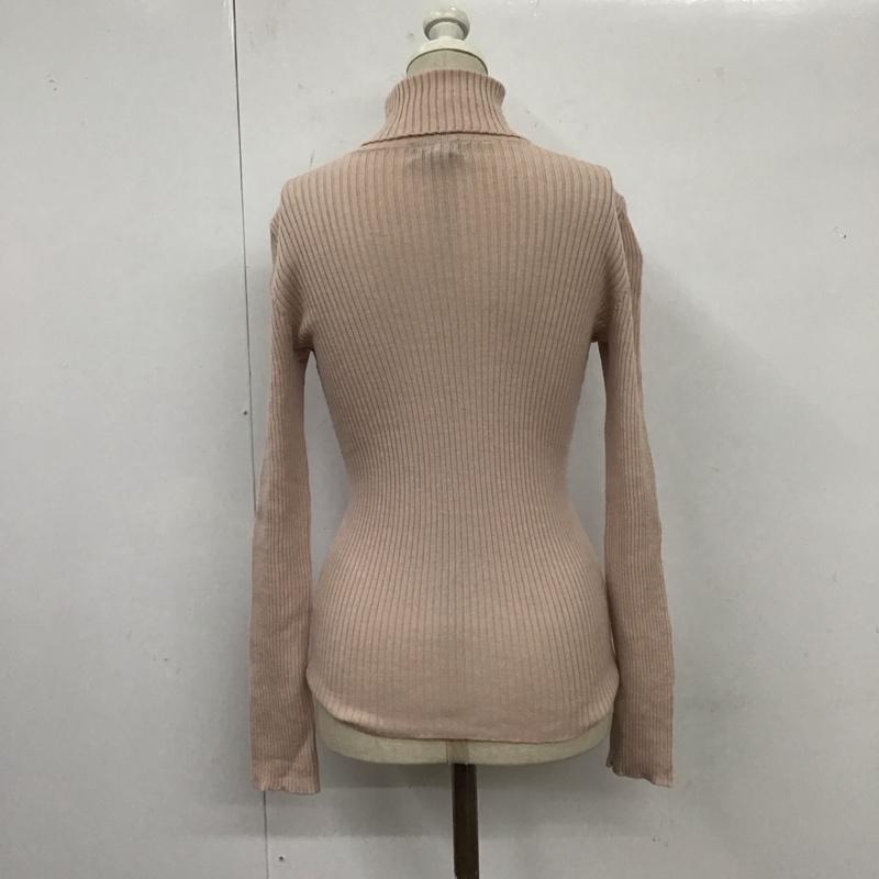 バーバリーブルーレーベル BURBERRY BLUE LABEL ニット、セーター 長袖 FB594-757-12 ウール タートルネック 38 ワンポイント 桃 / ピンク /  レディース USED 古着 中古 10116716