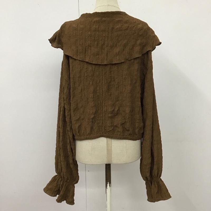 エヘカソポ ehka sopo シャツ、ブラウス 長袖 FREE 無地 茶 / ブラウン / レディース USED 古着 中古 10122208