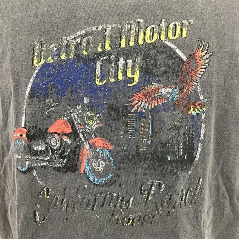 カリフォルニアランチハウス CALIFORNIA RANCH HOUSE Tシャツ 半袖 半袖カットソー プリントTシャツ クルーネックカットソー L プリント 灰 / グレー / メンズ USED 古着 中古 10105600