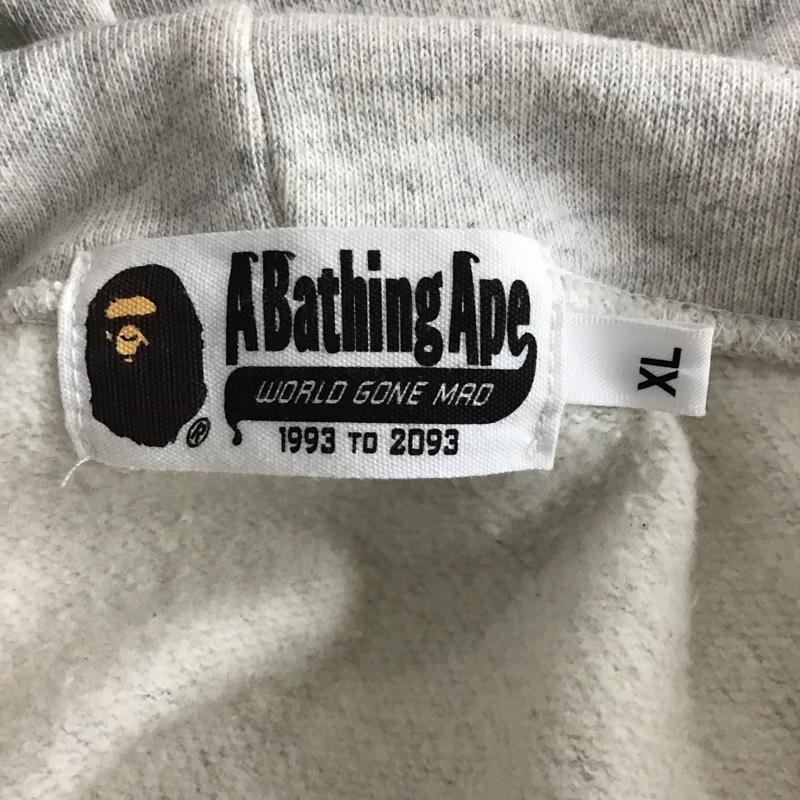 アベイシングエイプ A BATHING APE パーカー 長袖 長袖パーカー フード付きパーカー プリントスウェット トレーナー XL プリント 灰 / グレー /  メンズ USED 古着 中古 10124770