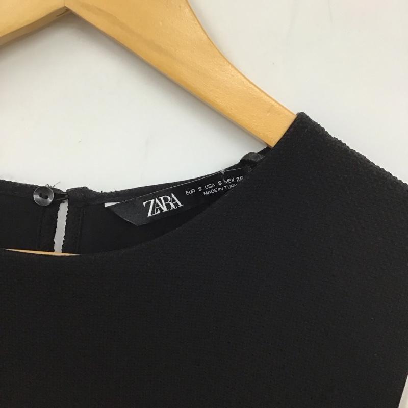 ザラ ZARA カットソー 長袖 S 無地 白 / ホワイト / X 黒 / ブラック / レディース USED 古着 中古 10129280