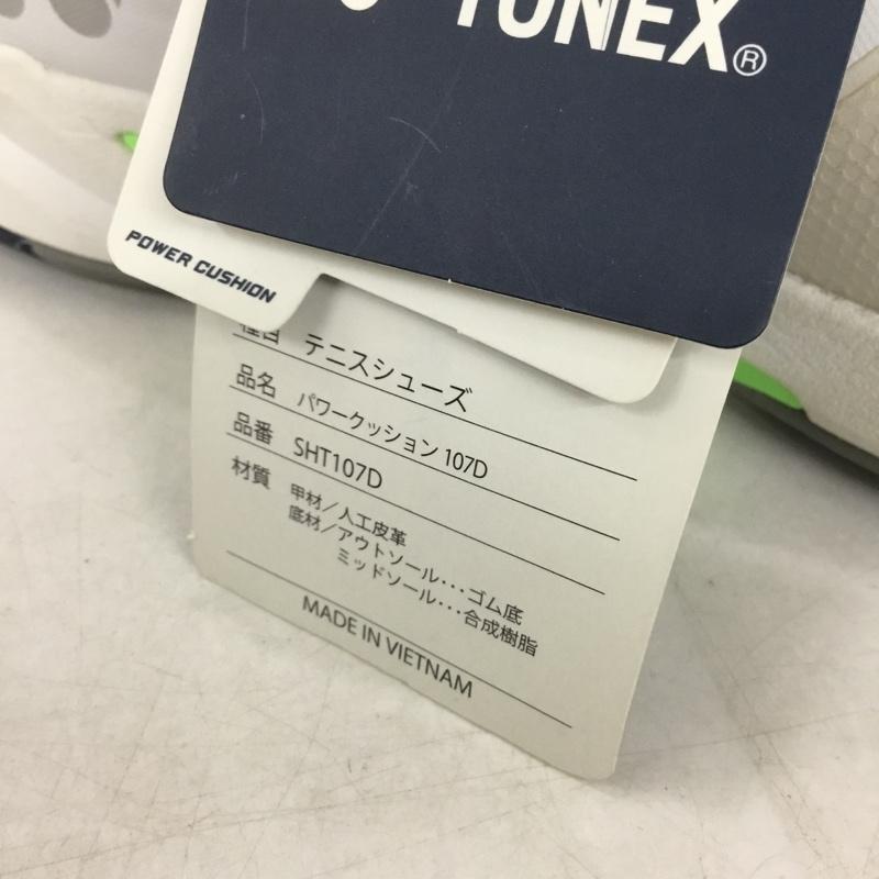 ヨネックス YONEX スニーカー スニーカー SHT107D テニスシューズ パワークッション 107D 23.5cm 23.5cm ロゴ、文字 白 / ホワイト / X 紺 / ネイビー / X 薄緑 / ライトグリーン / レディース USED 古着 中古 10142499