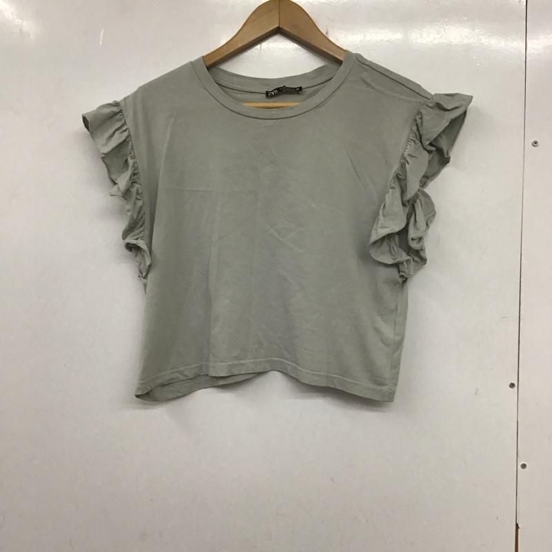 ザラ ZARA カットソー 半袖 S 無地 灰 / グレー / レディース USED 古着 中古 10136520