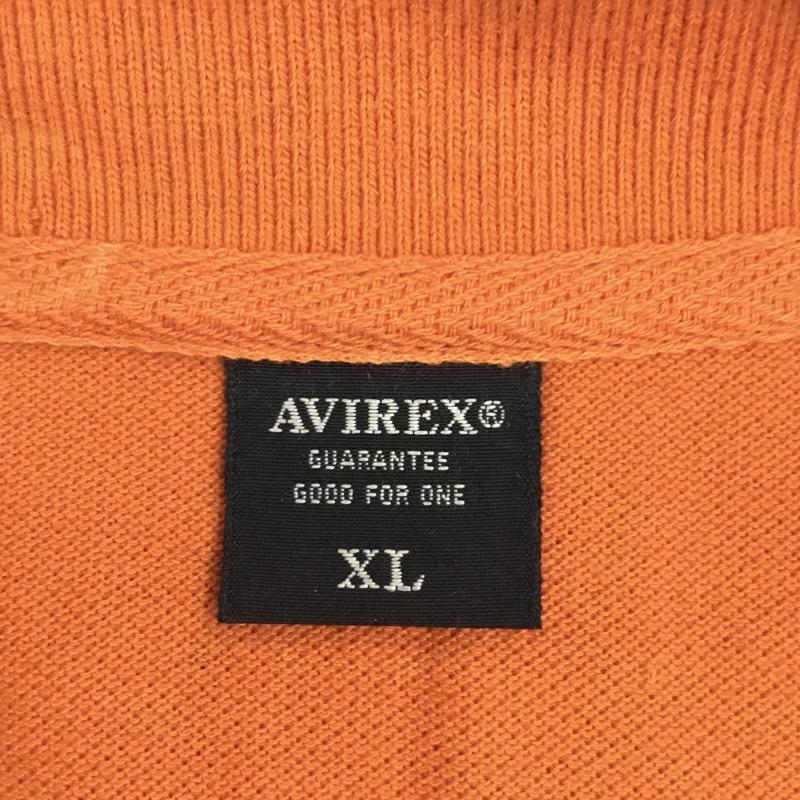 アヴィレックス AVIREX ポロシャツ 半袖 半袖 XL ロゴ、文字 橙 / オレンジ / メンズ USED 古着 中古 10108976
