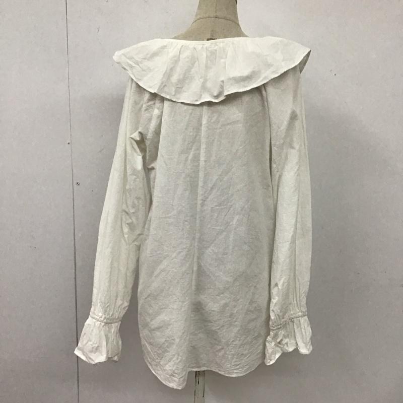 ローリーズファーム LOWRYS FARM シャツ、ブラウス 長袖 LF623023TK ビッグカラー FREE 無地 白 / ホワイト / レディース USED 古着 中古 10126485
