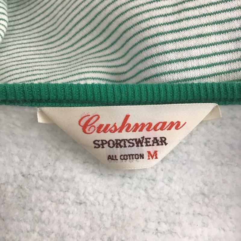 クッシュマン CUSHMAN カットソー 半袖 半袖カットソー ヘンリーネックカットソー プリントカットソー M ボーダー柄 白 / ホワイト / X 緑 / グリーン /  メンズ USED 古着 中古 10113129