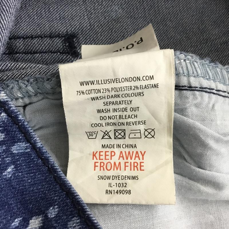 イルシブロンドン ILLUSIVE LONDON パンツ デニム、ジーンズ デニムパンツ スリムパンツ ダメージ加工パンツ ストレッチパンツ XL ダメージ加工 インディゴ / インディゴ / メンズ USED 古着 中古 10117701