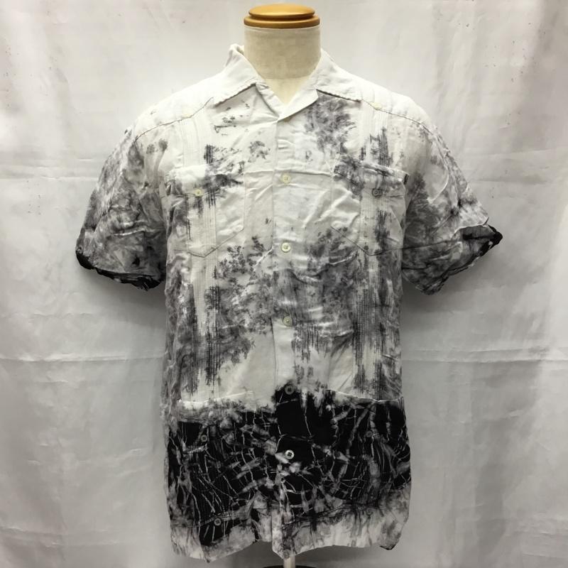 古着 USED シャツ、ブラウス 半袖 半袖シャツ カラーシャツ 半袖カットソー アロハシャツ 古着 S 総柄 白 / ホワイト / X 黒 / ブラック / メンズ USED 古着 中古 10106406