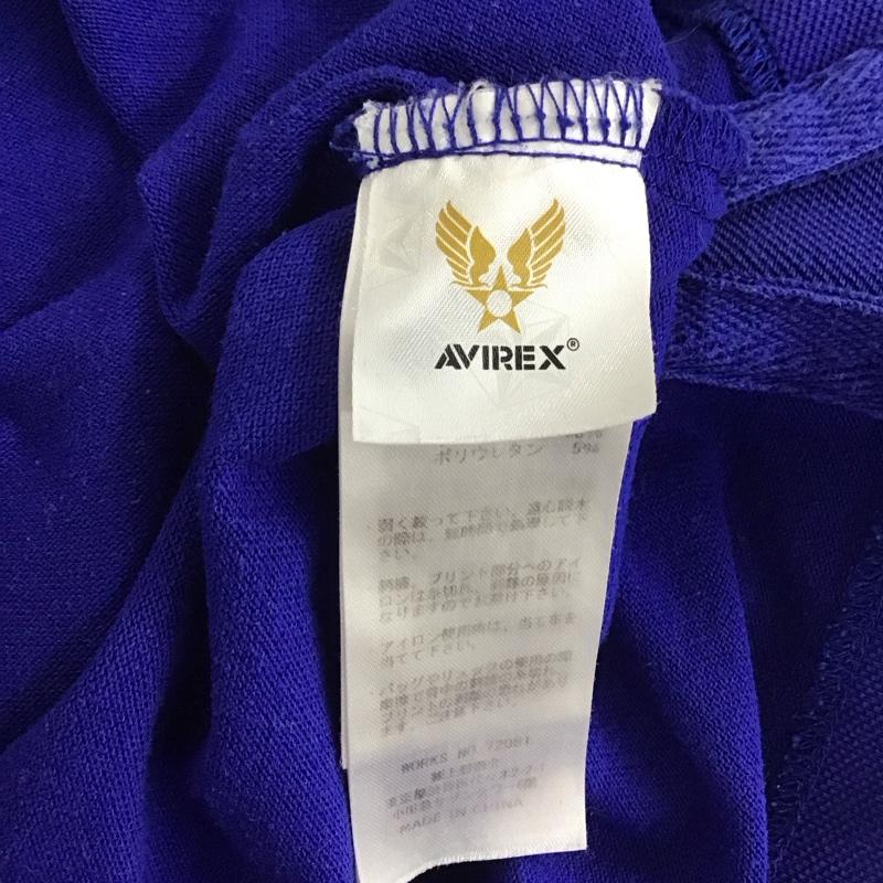 アヴィレックス AVIREX ポロシャツ 半袖 M ロゴ、文字 青 / ブルー / メンズ USED 古着 中古 10135877