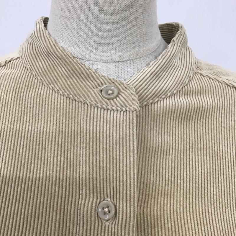 アイテムズ アーバンリサーチ ITEMS URBAN RESEARCH シャツ、ブラウス 長袖 IT16-23B001 コーデュロイ ビッグシャツ ノーカラー FREE 無地 ベージュ / ベージュ / レディース USED 古着 中古 10109417