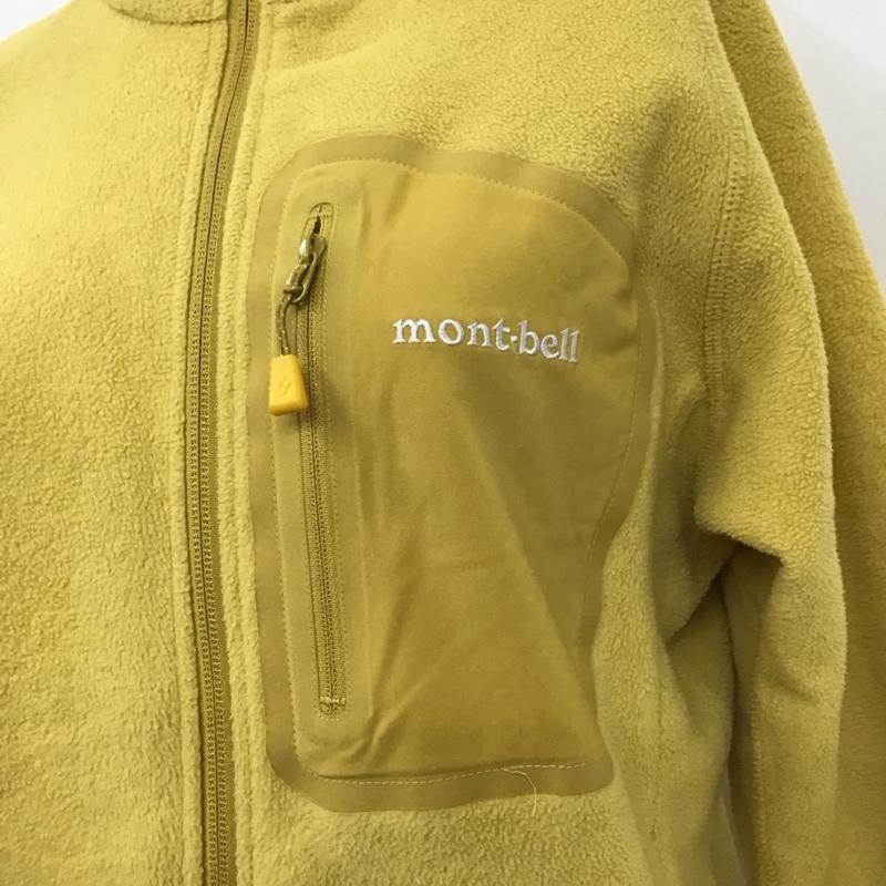 モンベル mont-bell ジャケット、上着 ジャケット、ブレザー 1106592 クリマプラス100ジャケット フリース L ロゴ、文字 黄 / イエロー / レディース USED 古着 中古 10119395