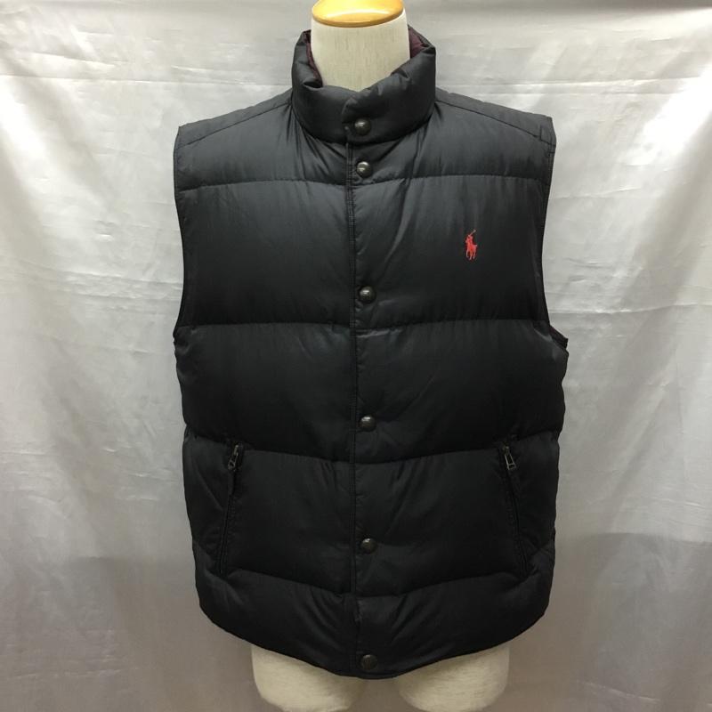 ポロバイラルフローレン Polo by RALPH LAUREN ベスト ベスト ダウンベスト フェザー リバーシブル L ワンポイント 黒 / ブラック / X 紫 / パープル / メンズ USED 古着 中古 10118944