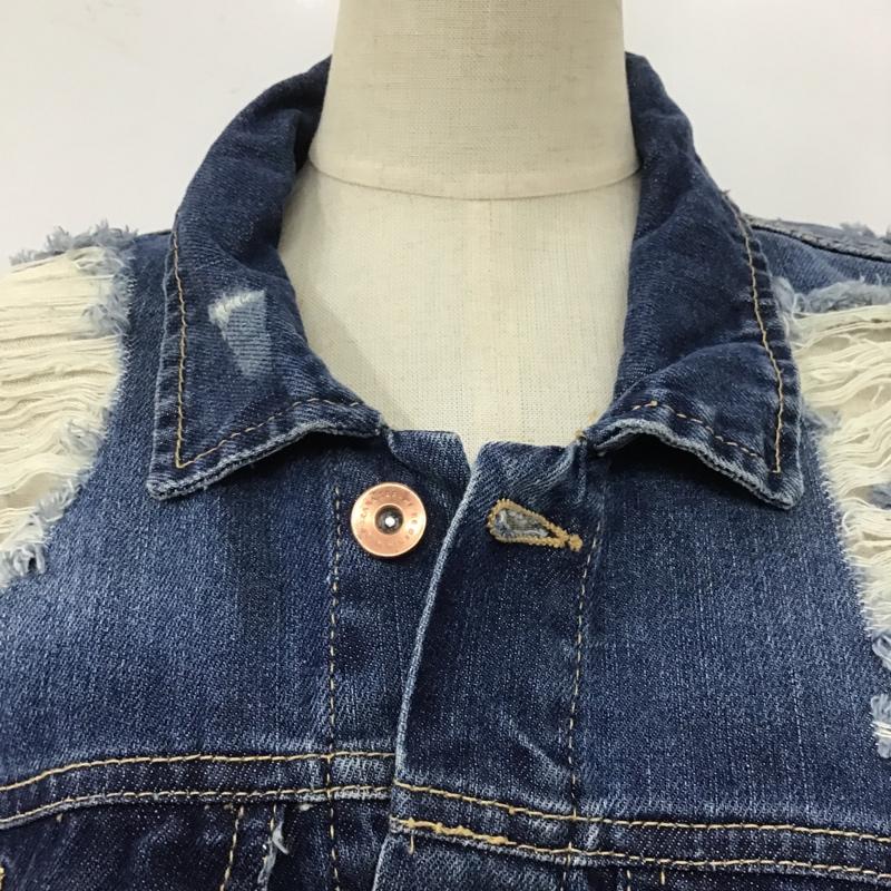 ザラ ZARA ジャケット、上着 ジャケット、ブレザー 2068 204 400 ダメージ デニムジャケット Gジャン M ダメージ加工 青 / ブルー / レディース USED 古着 中古 10107153