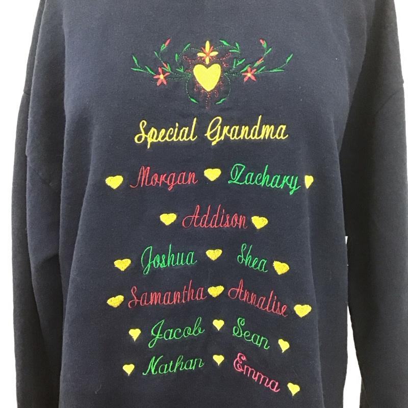 ジャージーズ JERZEES トレーナー 長袖 裏起毛 スウェット 刺繍 M ロゴ、文字 紺 / ネイビー / レディース USED 古着 中古 10108138