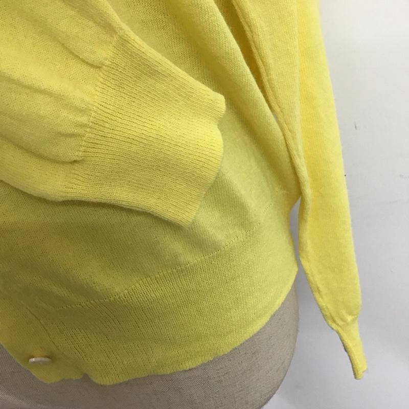 アーバンリサーチドアーズ URBAN RESEARCH DOORS カーディガン 長袖 長袖カーディガン 長袖カットソー ノーカラージャケット 前開カーディガン 無地 黄 / イエロー / レディース USED 古着 中古 10117400