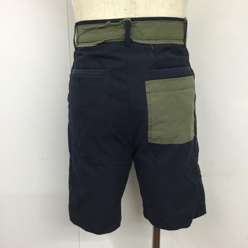 サカイ Sacai パンツ ショートパンツ 19-01878M RAYONBELTEDSHORTS ハーフパンツ ショートパンツ 1 無地 紺 / ネイビー /  メンズ USED 古着 中古 10120951