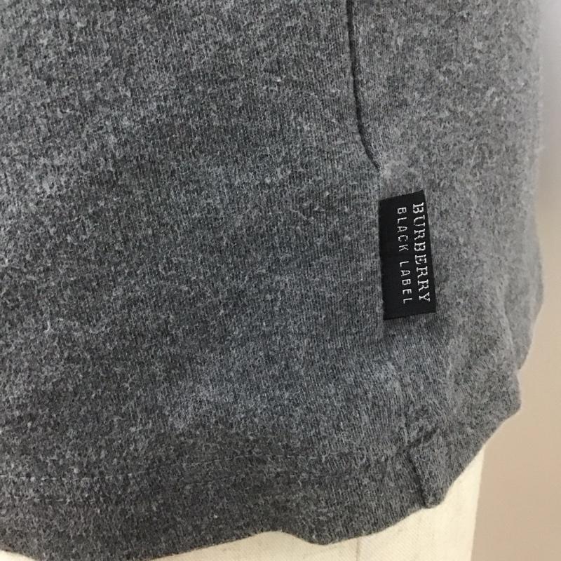 バーバリーブラックレーベル BURBERRY BLACK LABEL ポロシャツ 半袖 半袖ポロシャツ カラーシャツ 半袖カットソー 2 ロゴ、文字 灰 / グレー /  メンズ USED 古着 中古 10113109