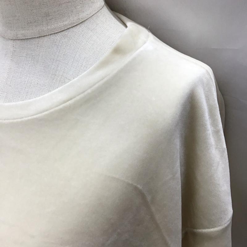 ザラ ZARA カットソー 長袖 1014 422 712 ベロア風 S 無地 アイボリー / アイボリー / レディース USED 古着 中古 10118433