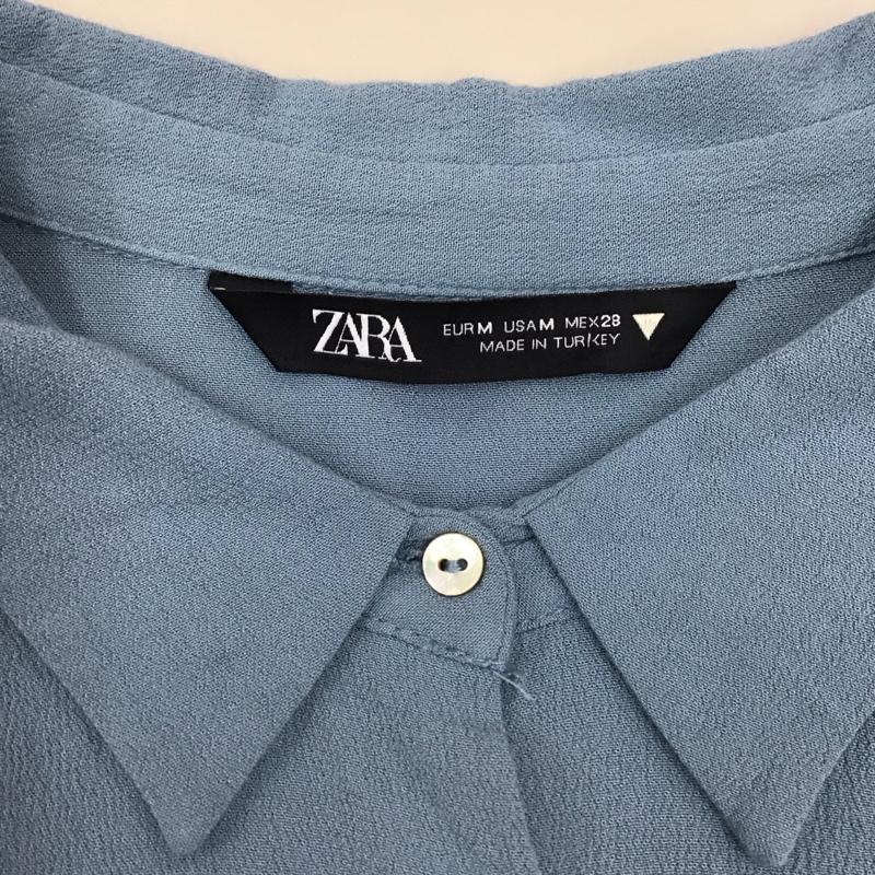 ザラ ZARA シャツ、ブラウス 長袖 長袖シャツ カラーシャツ カジュアルシャツ M 無地 水色 / ライトブルー / レディース USED 古着 中古 10116737