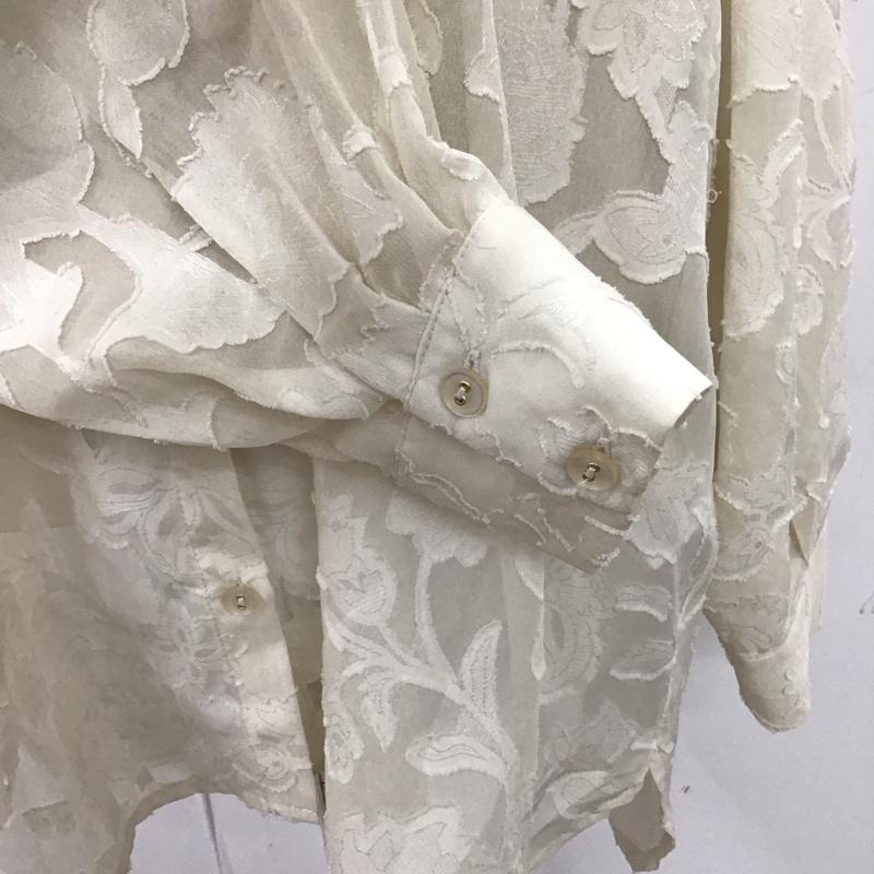 フレームス レイカズン frames RAY CASSIN シャツ、ブラウス 長袖 バンドカラー シアー FREE 花柄 アイボリー / アイボリー / レディース USED 古着 中古 10117227