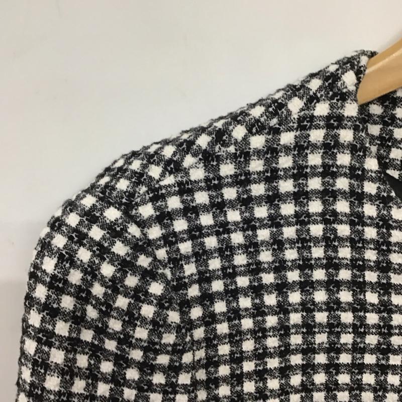 ザラ ZARA ジャケット、上着 ジャケット、ブレザー 2257 638 064 ノーカラー S ストライプ 白 / ホワイト / X 黒 / ブラック / レディース USED 古着 中古 10139590