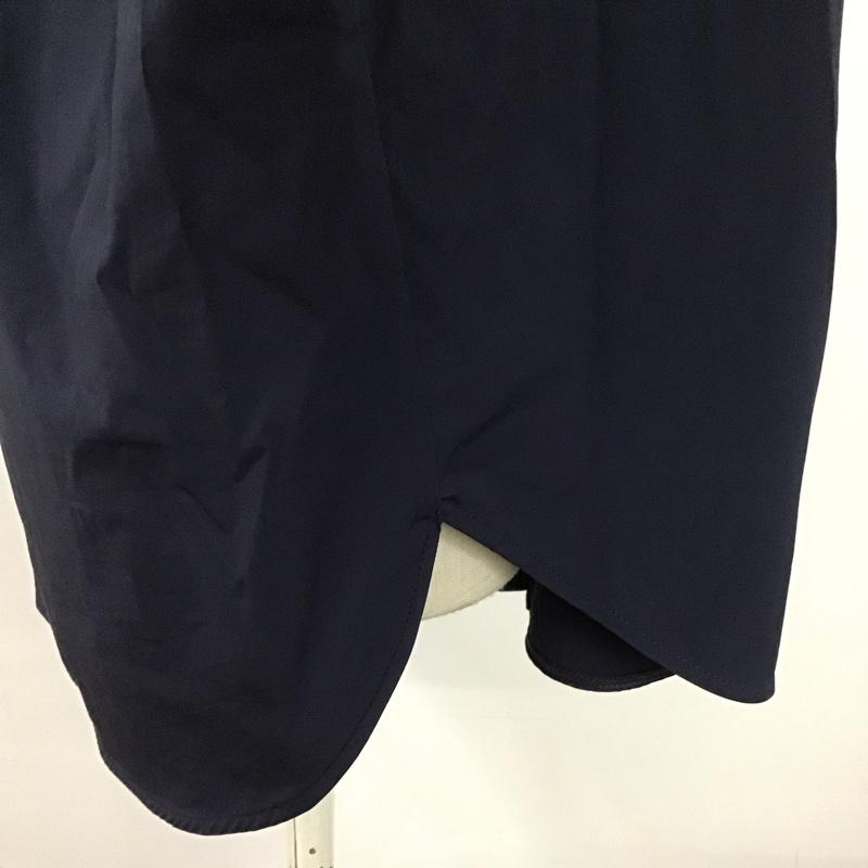 グリーンレーベルリラクシング green label relaxing シャツ、ブラウス 長袖 3511-167-1356 フリルスタンド XS 無地 紺 / ネイビー / レディース USED 古着 中古 10109663