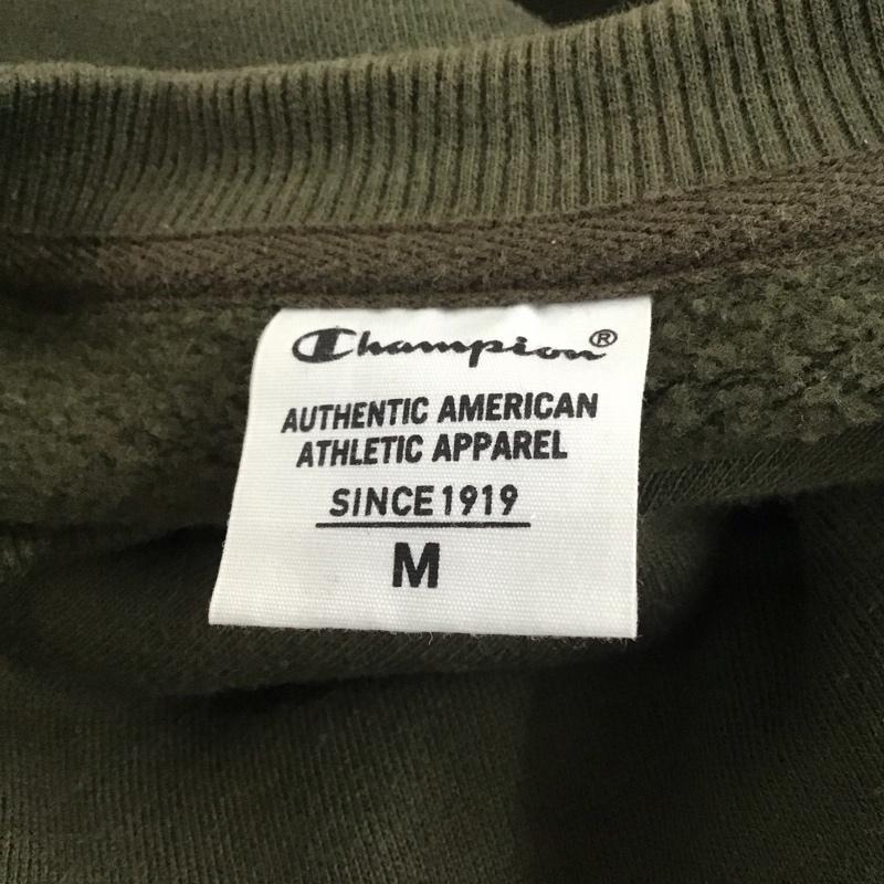 チャンピオン Champion トレーナー 長袖 C7-N001M スウェット 裏起毛 M ワンポイント カーキ / カーキ / レディース USED 古着 中古 10111425