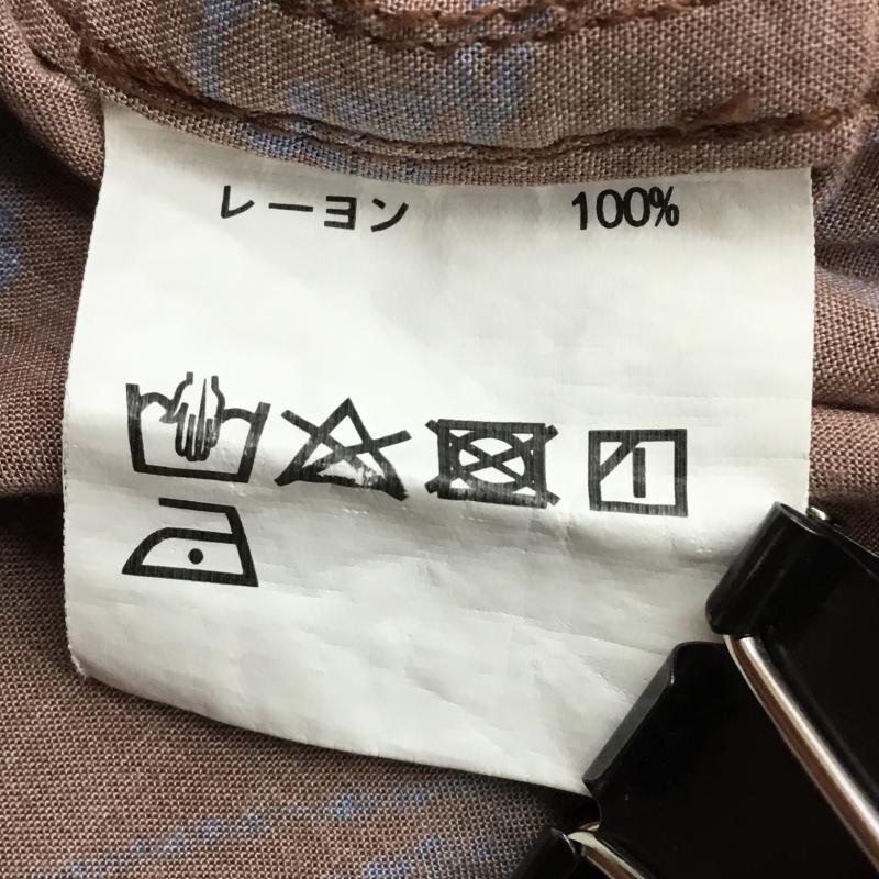 ダブルレインボー DOUBLE RAINBOUU シャツ、ブラウス 半袖 XL 総柄 茶 / ブラウン / X 青 / ブルー / メンズ USED 古着 中古 10139192