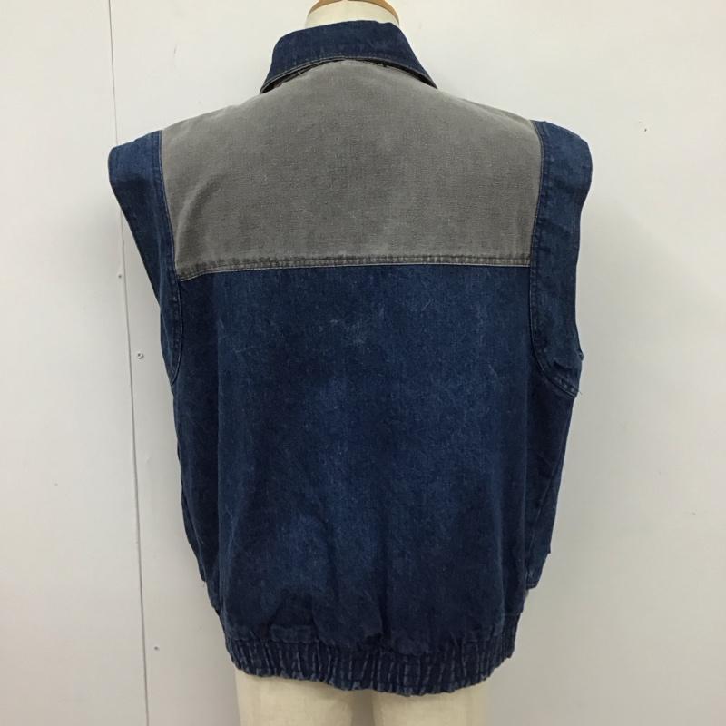 古着 USED ベスト ベスト デニムベスト フルジップ L 無地 青 / ブルー / メンズ USED 古着 中古 10122988