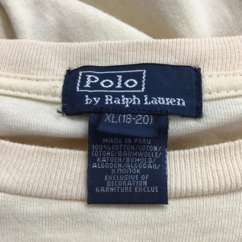 ポロバイラルフローレン Polo by RALPH LAUREN カットソー 長袖 長袖カットソー プリントカットソー クルーネック XL ロゴ、文字 アイボリー / アイボリー / メンズ USED 古着 中古 10131158