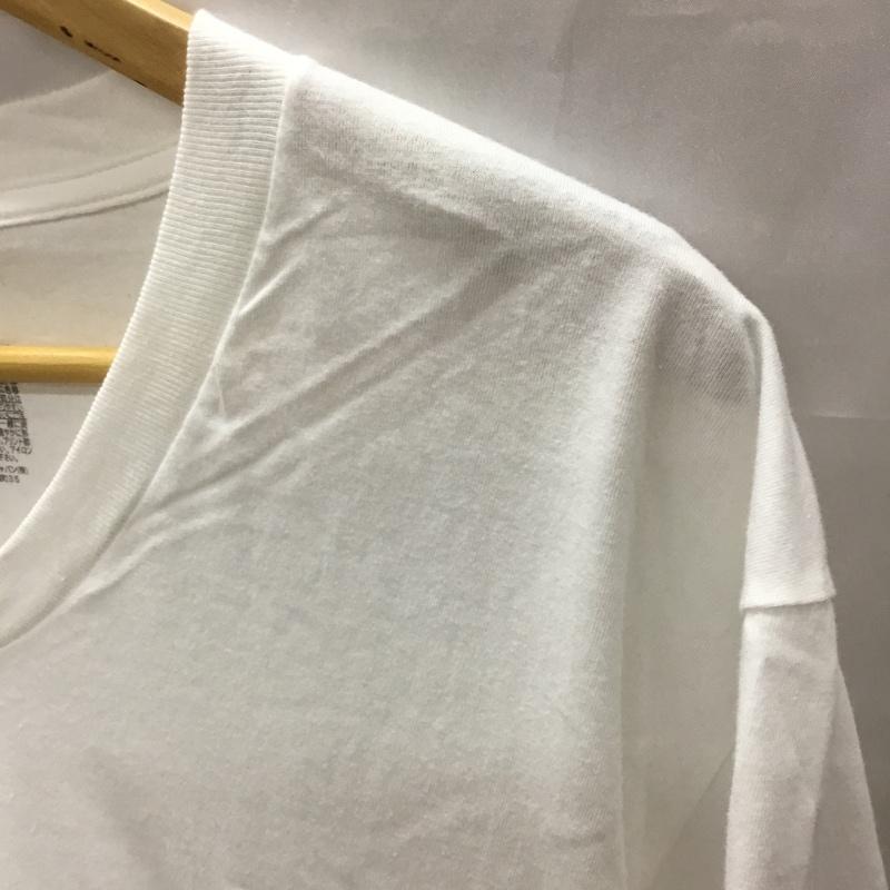 ヘインズ HANES Tシャツ 半袖 半袖カットソー 無地Tシャツ Vネックカットソー L 無地 白 / ホワイト /  メンズ USED 古着 中古 10113299
