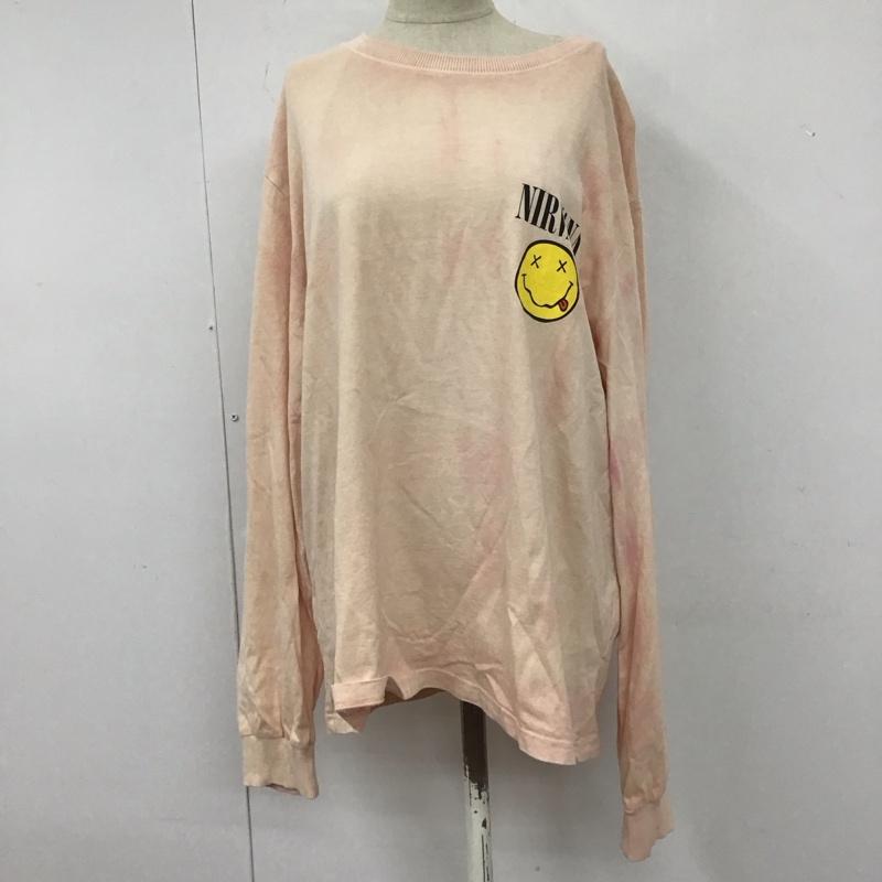 ザラ ZARA Tシャツ 長袖 0438 329 620 NIRVANA ロンT バックプリント L ロゴ、文字 桃 / ピンク / レディース USED 古着 中古 10109478