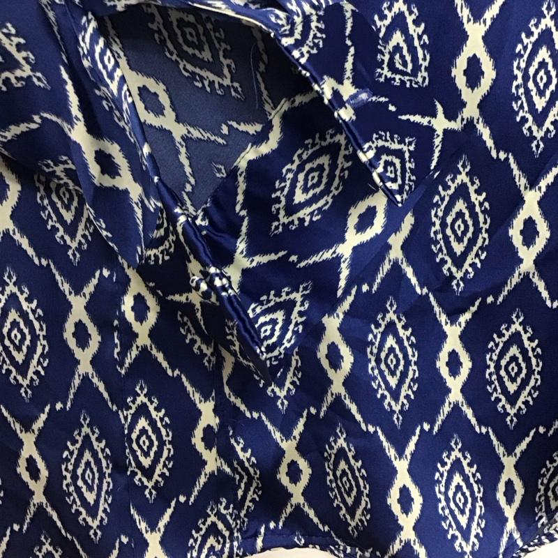 ザラ ZARA シャツ、ブラウス 長袖 長袖シャツ 総柄シャツ カラーシャツ M プリント 白 / ホワイト / X 青 / ブルー / レディース USED 古着 中古 10136094