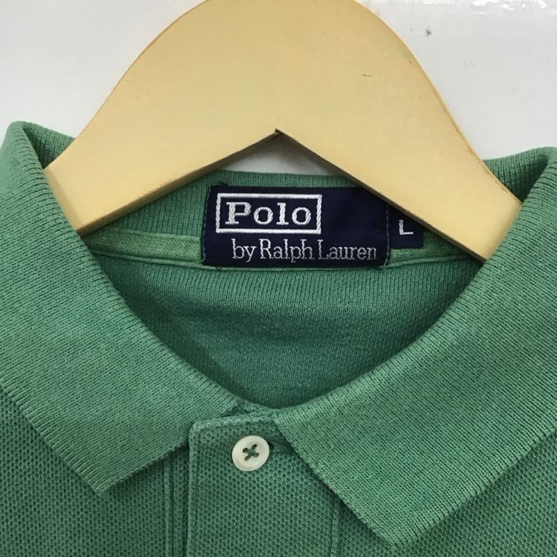 ポロバイラルフローレン Polo by RALPH LAUREN ポロシャツ 半袖 半袖ポロシャツ 半袖カットソー カラーシャツ L ロゴ、文字 緑 / グリーン / メンズ USED 古着 中古 10129515