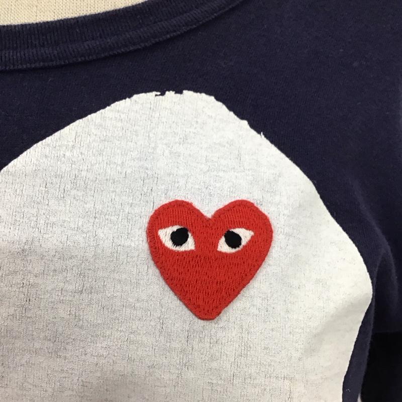 プレイコムデギャルソン PLAY COMME des GARCONS Tシャツ 半袖 az-t183 半袖カットソー プリントTシャツ L プリント 紺 / ネイビー / レディース USED 古着 中古 10114671
