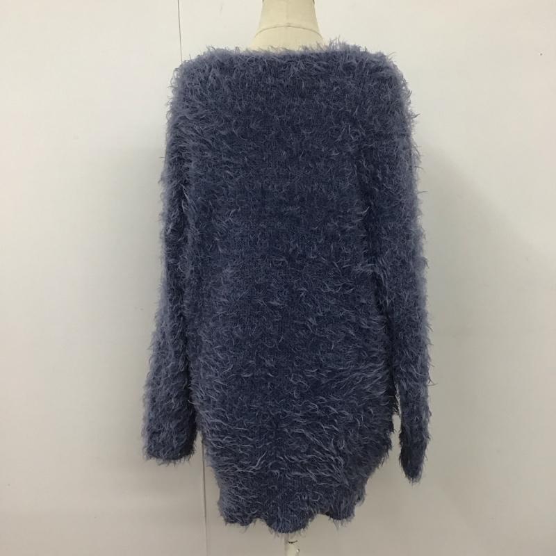 アズールバイマウジー AZUL BY MOUSSY ニット、セーター 長袖 2507AB70-0460 シャギーニット FREE 無地 青 / ブルー /  レディース USED 古着 中古 10113841