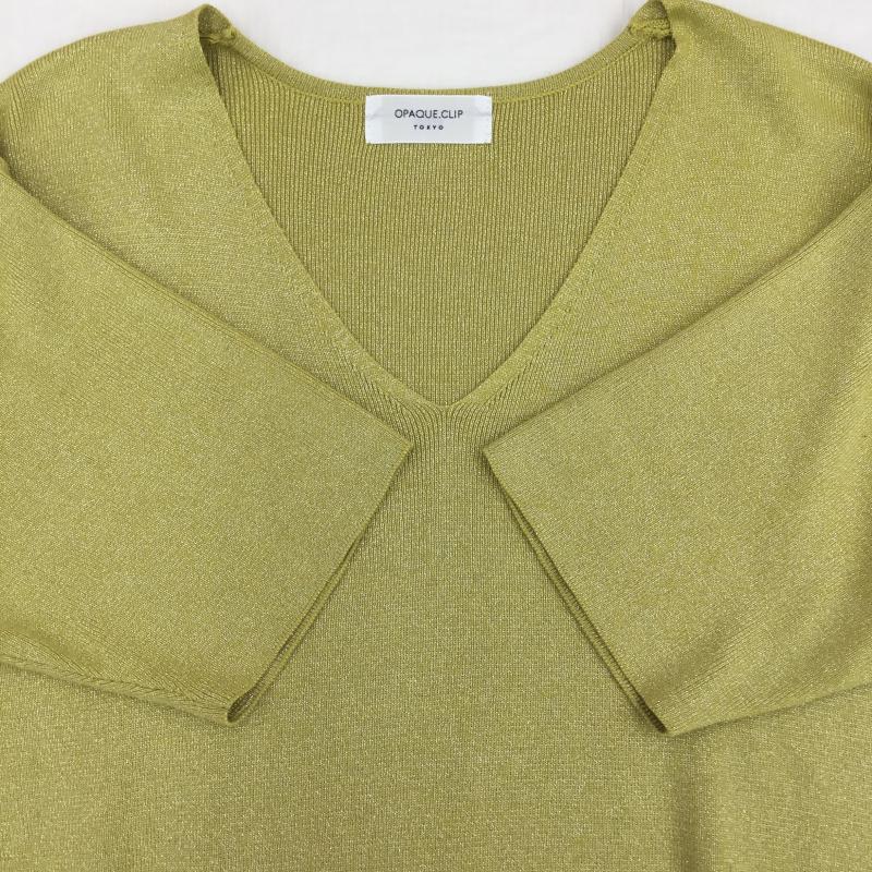 オペークドットクリップ OPAQUE.CLIP ニット、セーター 半袖 M 無地 黄 / イエロー / レディース USED 古着 中古 10137607