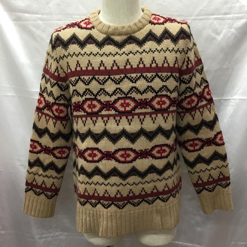 ニューヨーカー NEWYORKER ニット、セーター 長袖 長袖ニットカットソー ニット セーター クルーネックニット M 総柄 マルチカラー / マルチカラー /  メンズ USED 古着 中古 10113287