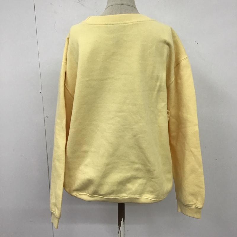 古着 USED トレーナー 長袖 長袖トレーナー スウェット クルーネック リブスウェットカットソー 古着 L 花柄 黄 / イエロー / レディース USED 古着 中古 10123932