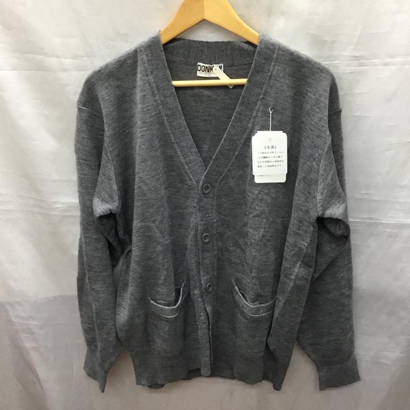 古着 USED カーディガン 長袖 DONKEY CLUB Vネック ウール混 タグ付き M 無地 灰 / グレー / メンズ USED 古着 中古 10119343