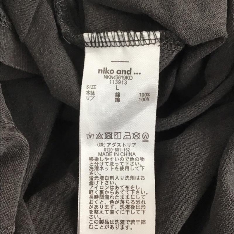 ニコアンド niko and... カットソー 半袖 半袖カットソー プリントTシャツ クルーネックカットソー L プリント 黒 / ブラック / レディース USED 古着 中古 10136127