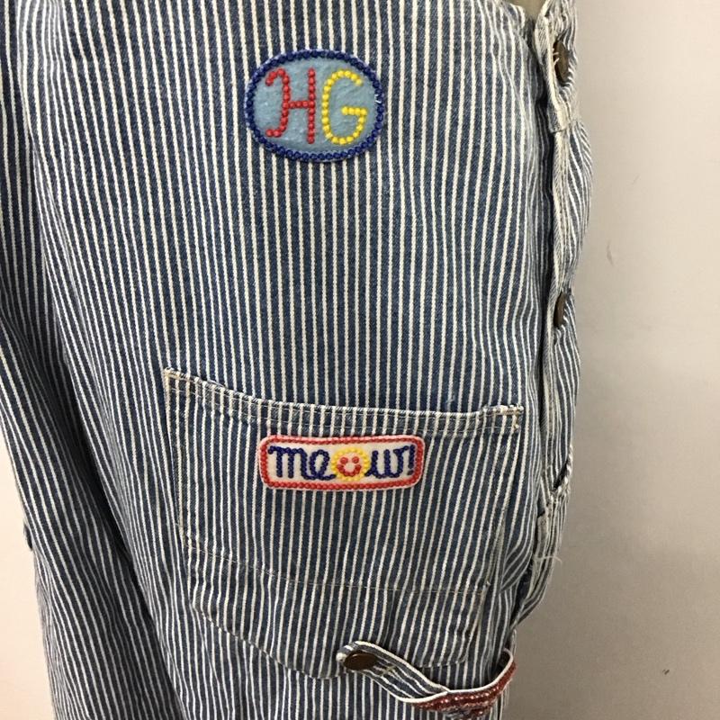 ヒステリックグラマー HYSTERIC GLAMOUR サロペット・オーバーオール サロペット、オーバーオール 2AP-0595 ワッペンオーバーオール デニム FREE 青 / ブルー / X 白 / ホワイト / レディース USED 古着 中古 10116330