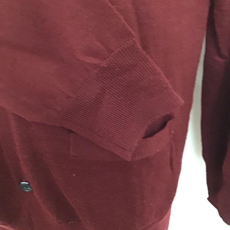 ビームス BEAMS カーディガン 長袖 11-15-0542-048 Vネック XL 無地 えんじ / ワインレッド / メンズ USED 古着 中古 10118113