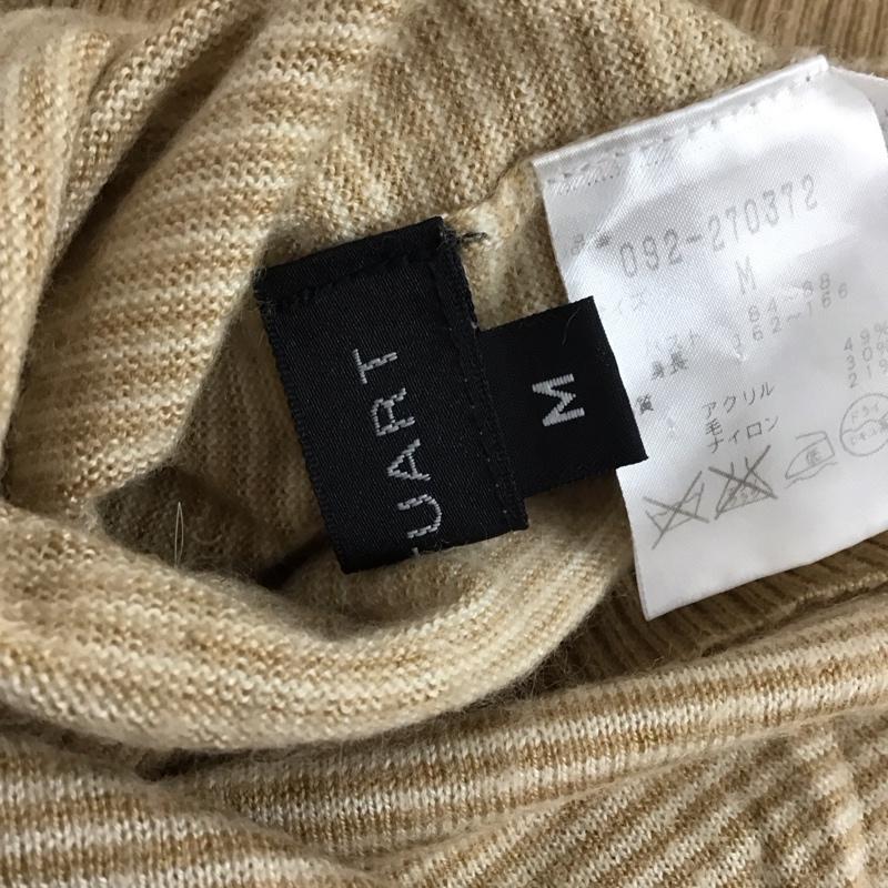 ジルスチュアート JILLSTUART カットソー 長袖 長袖カットソー ワイドネックカットソー ロングスリーブカットソー M ボーダー柄 茶 / ブラウン / レディース USED 古着 中古 10117889
