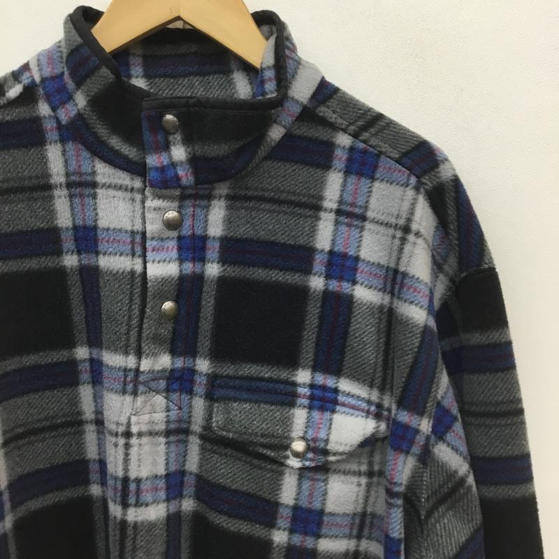 チャップス CHAPS トレーナー 長袖 フリースボタンナッププルオーバー チェック 青 / ブルー / X 黒 / ブラック / X 灰 / グレー / X 赤 / レッド /  メンズ USED 古着 中古 10118508