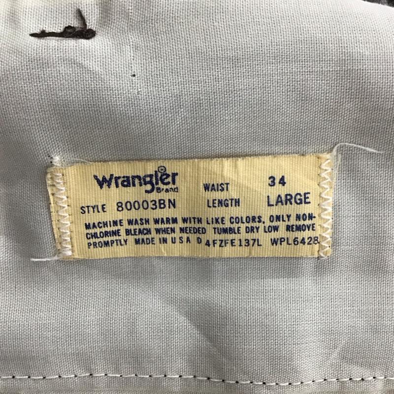 ラングラー Wrangler パンツ スラックス スラックスパンツ ワイドパンツ カジュアルパンツ 34 無地 茶 / ブラウン /  メンズ USED 古着 中古 10122765