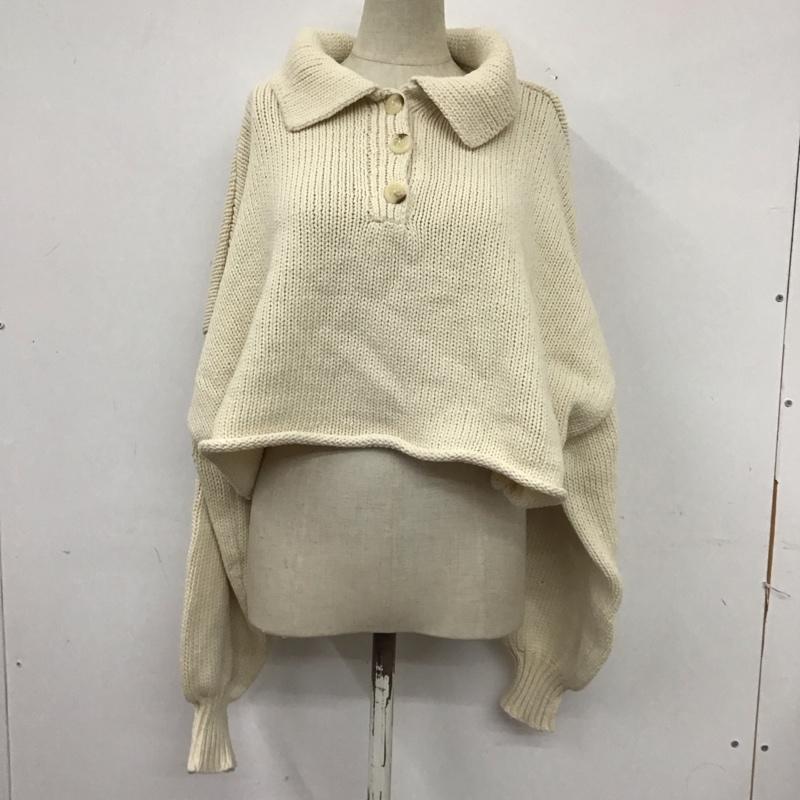 ザラ ZARA ニット、セーター 長袖 ショート丈 襟付き M 無地 アイボリー / アイボリー / レディース USED 古着 中古 10124980
