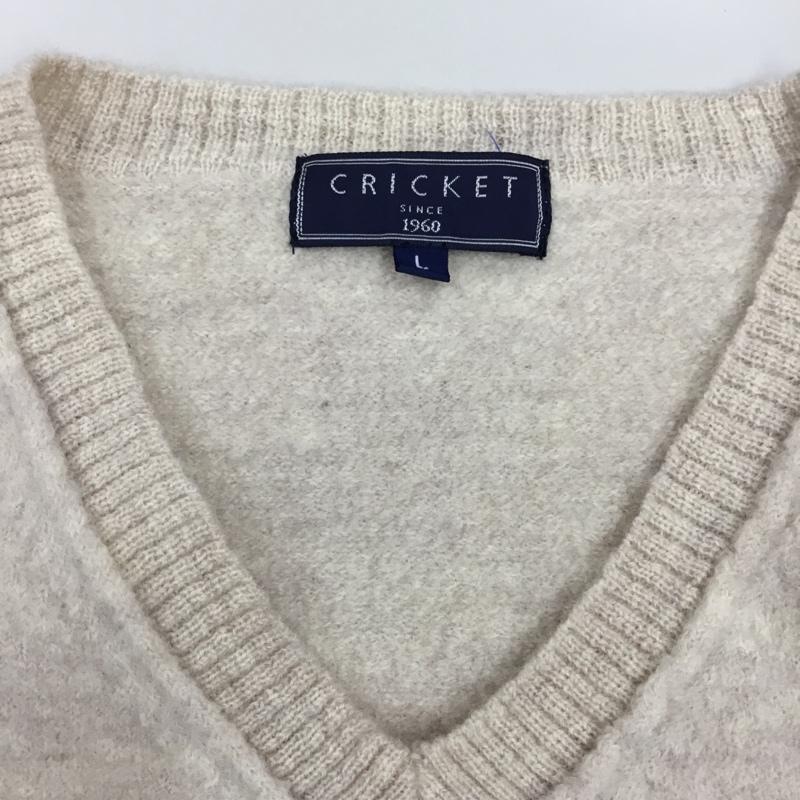 クリケット Cricket ニット、セーター 長袖 長袖ニットカットソー ニット セーター Vネックニット L 無地 ベージュ / ベージュ /  メンズ USED 古着 中古 10113358