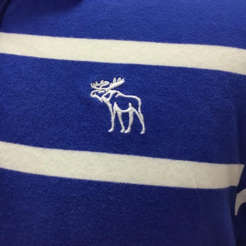 アバクロンビーアンドフィッチ ABERCROMBIE&FITCH ポロシャツ 半袖 半袖ポロシャツ カラーシャツ 半袖カットソー L ボーダー柄 白 / ホワイト / X 青 / ブルー / メンズ USED 古着 中古 10109298